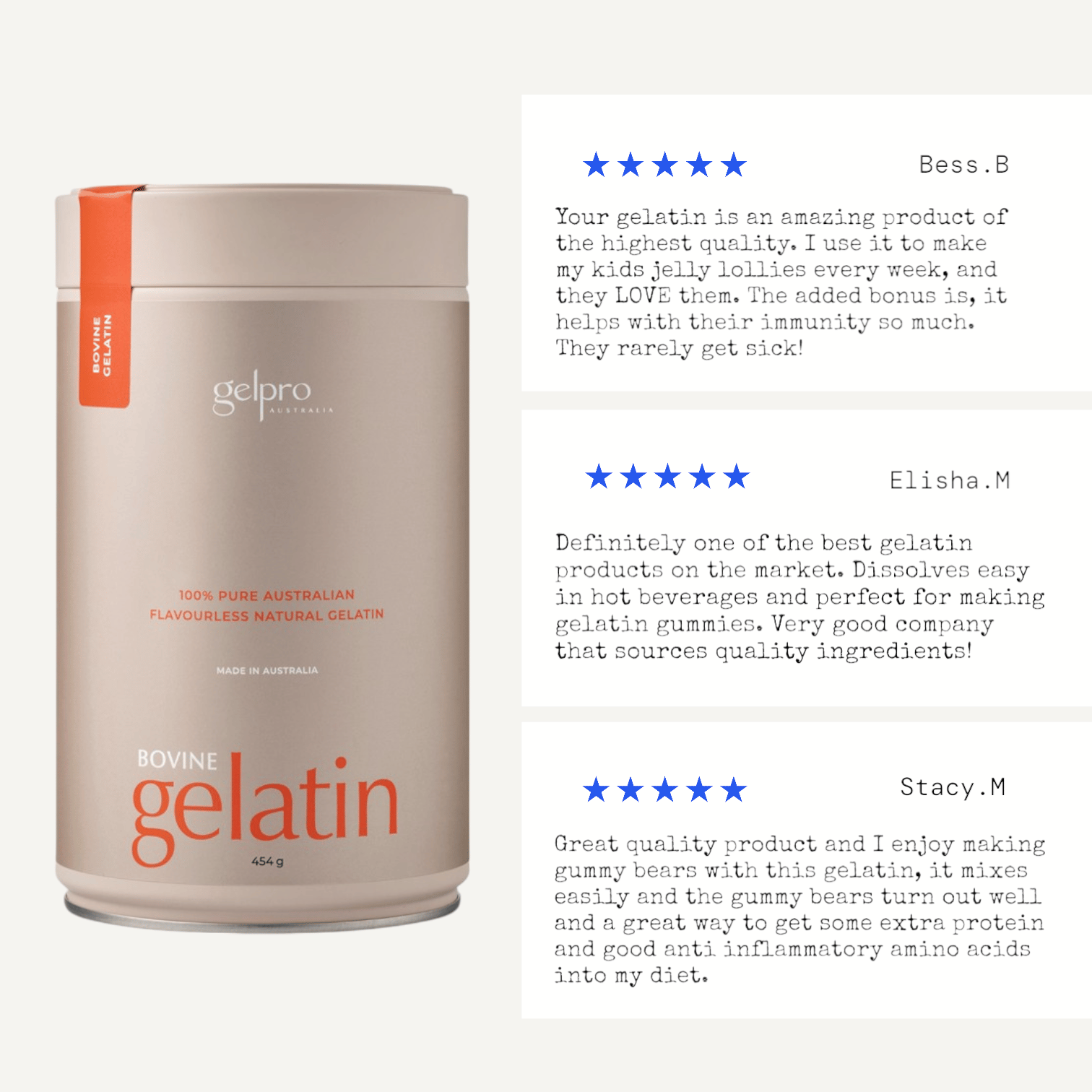 Natural Australian Beef Gelatin | 454g