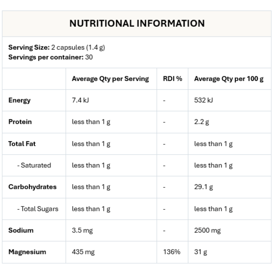 Raw Magnesium | 60 capsules